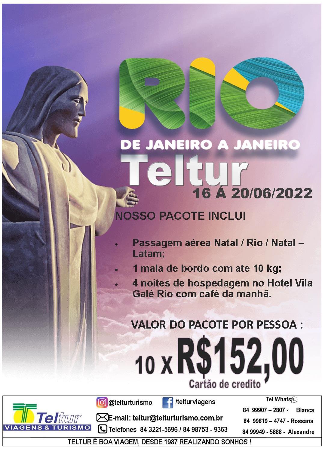 Rio de Janeiro a Janeiro | :: Teltur Viagens & Turismo - Natal/RN ::